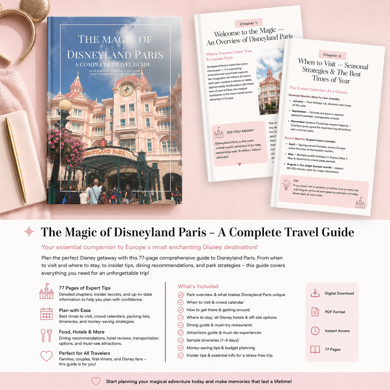 The Magic of Disneyland Paris – Complete Travel Guide| Digital PDF Download