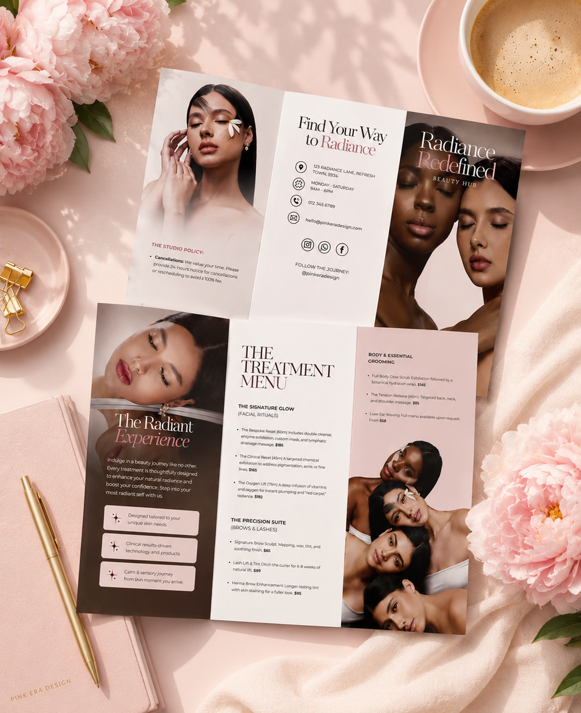 Luxury Beauty Brochure Template | Canva Editable Spa & Salon Marketing Kit